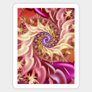 Pink bejewelled infinity fractal spiral Sticker